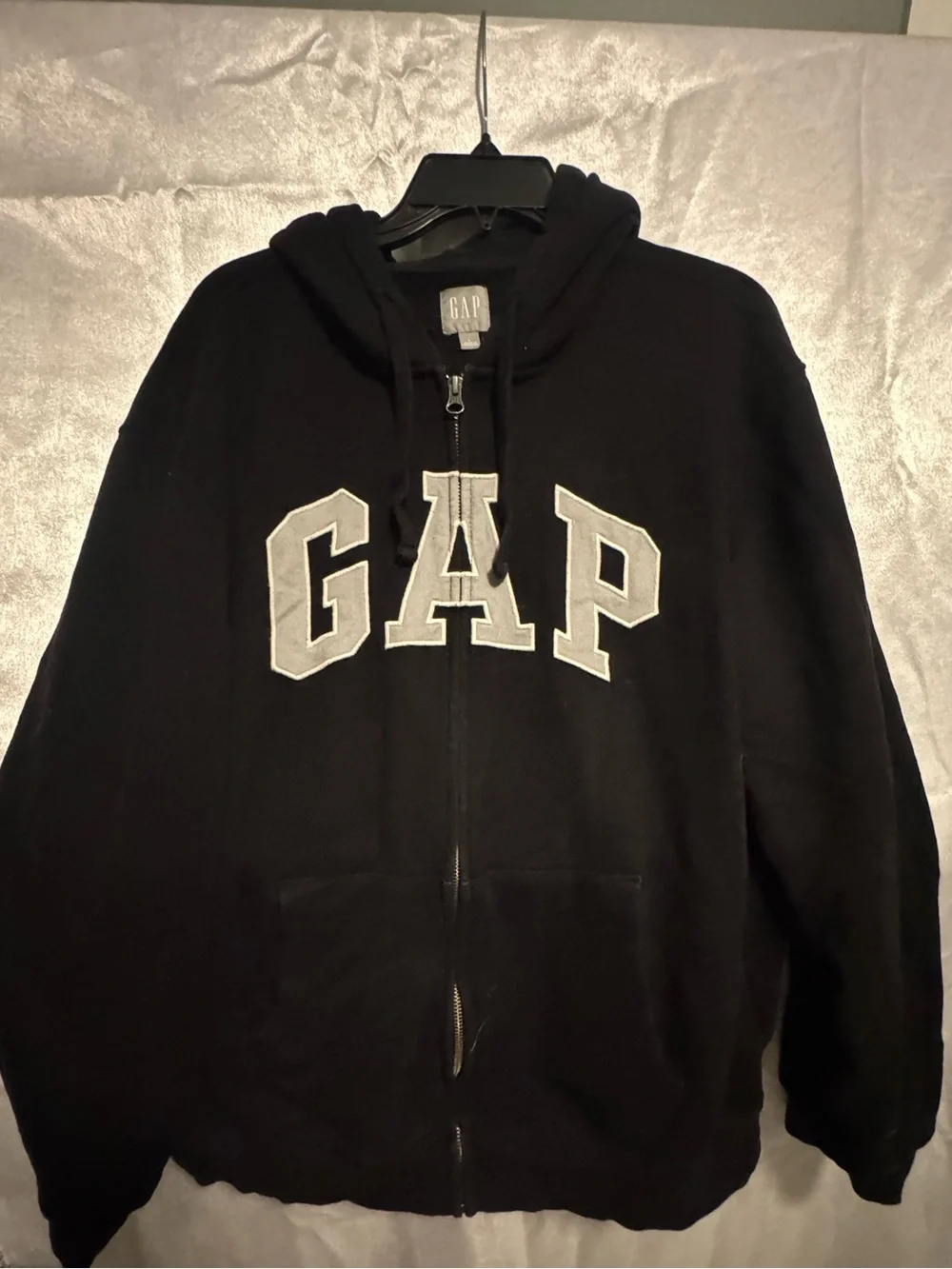 GAP Black Full-Zip Logo Hoodie
